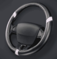CUBRE VOLANTE AUTO 37-39 NEGRO-CARB�N-ROSA QKL